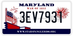 3EV7931  license plate in MD