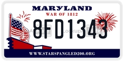 8FD1343  license plate in MD