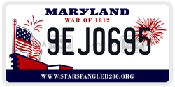 9EJ0695  license plate in MD