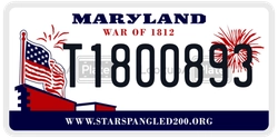 T1800893  license plate in MD