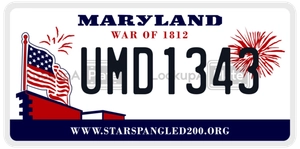 UMD1343 license plate in Maryland