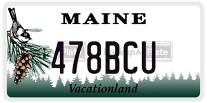 478BCU license plate in Maine
