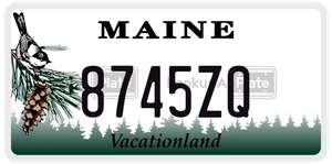 8745ZQ license plate in Maine