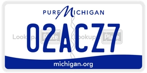 02ACZ7 license plate in Michigan