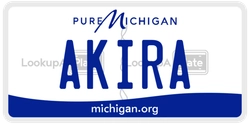 AKIRA  license plate in MI