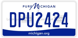 DPU2424  license plate in MI
