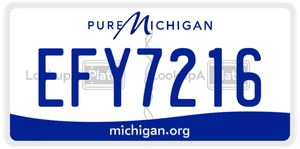 EFY7216 license plate in Michigan