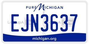 EJN3637 license plate in Michigan