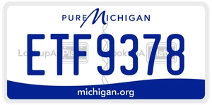 ETF9378 license plate in Michigan