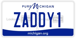 ZADDY1  license plate in MI