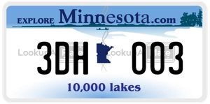 3DH003 license plate in Minnesota