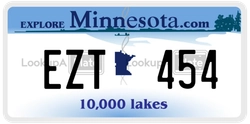 EZT454  license plate in MN