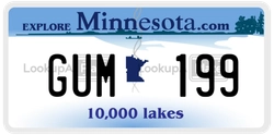 GUM199  license plate in MN