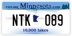 NTK089  license plate in MN