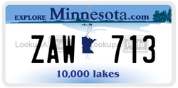 ZAW713  license plate in MN