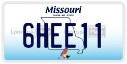 6HEE11  license plate in MO
