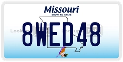 8WED48  license plate in MO
