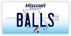 BALLS  license plate in MO