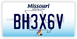 BH3X6V  license plate in MO