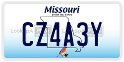 CZ4A3Y  license plate in MO