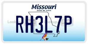 RH3L7P license plate in Missouri