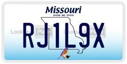 RJ1L9X  license plate in MO