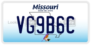VG9B6C license plate in Missouri