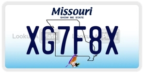 XG7F8X license plate in Missouri