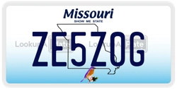 ZE5Z0G  license plate in MO