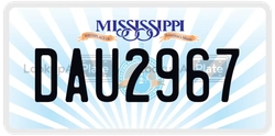 DAU2967  license plate in MS