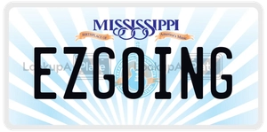 EZGOING license plate in Mississippi