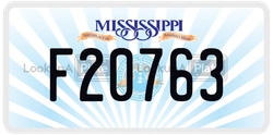 F20763  license plate in MS