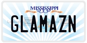 GLAMAZN license plate in Mississippi