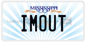 IMOUT license plate in Mississippi