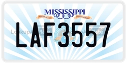 LAF3557  license plate in MS