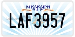 LAF3957  license plate in MS