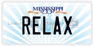 RELAX license plate in Mississippi