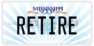 RETIRE license plate in Mississippi