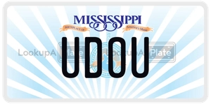 UDOU license plate in Mississippi