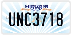 UNC3718  license plate in MS