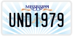 UND1979  license plate in MS