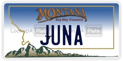 JUNA  license plate in MT