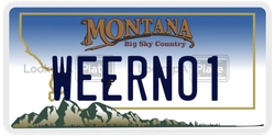 WEERNO1  license plate in MT