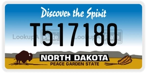 T517180 license plate in North Dakota