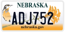 ADJ752  license plate in NE