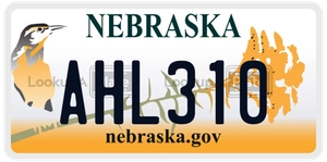 AHL310 license plate in Nebraska