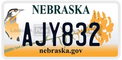 AJY832  license plate in NE