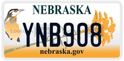 YNB908  license plate in NE