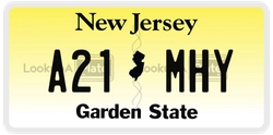 A21MHY  license plate in NJ