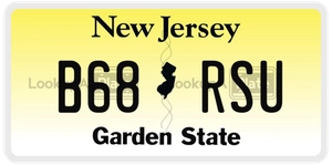 B68RSU license plate in New Jersey